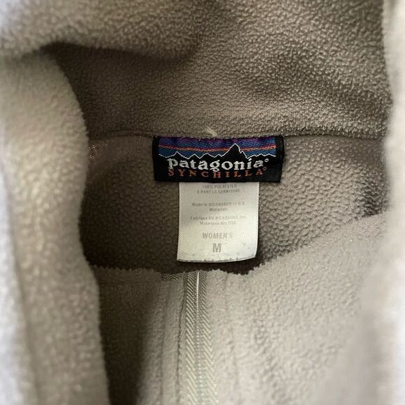 PATAGONIA SYNCHILLA 1/4 ZIP FLEECE TAN SIZE MEDIUM - Picture 2 of 5